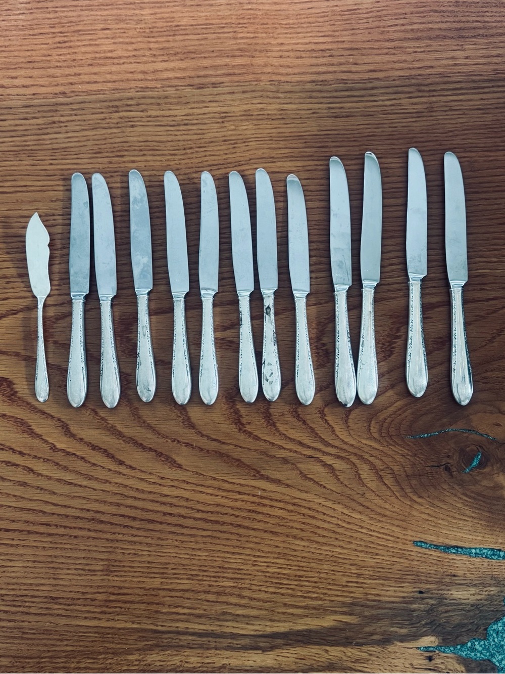 Vintage Gorham Silver Plated Flatware Invitation 1940 Set Knives 13 pieces